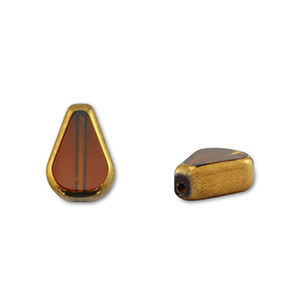 Glasperlen Tropfenform Yellow transparent-gold