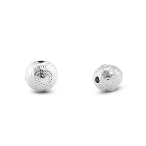 Stainless steel - Rostfrei Stahl Perlen Blume Silver