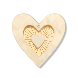 Statement-Anh&auml;nger Herz Light yellow-gold
