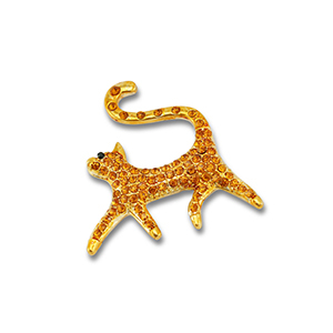 Broschen Katze Gold-orange