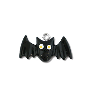Resin Anh&auml;nger Fledermaus Black-white-yellow