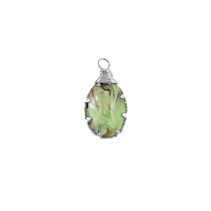 Resin Anh&auml;nger mit Imitation Muschel Oval Silver-ocean green