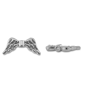 Stainless steel - Rostfrei Stahl Perlen Engelsfl&uuml;gel Silver