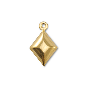 Stainless Steel - Rostfrei Stahl Anh&auml;nger Rhombus Gold