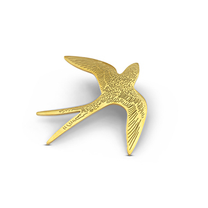 Broschen Schwalbe Gold