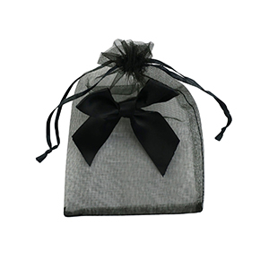 Schmuckbeutel Organza mit Schleife Black