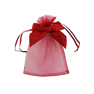Schmuckbeutel Organza mit Schleife Red