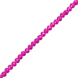 Top Glas Facett Perlen 3x2mm rondellen Fuchsia pink