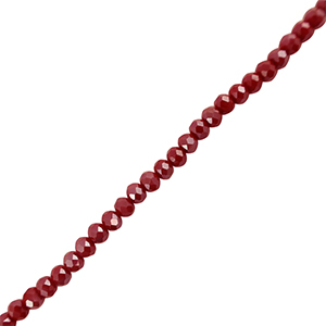 Top Glas Facett Perlen 3x4mm rondellen Dark red