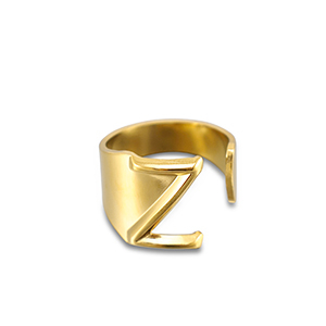 Ringe aus Stainless Steel - Rostfreiem Stahl Buchstabe Z Gold