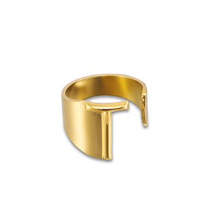 Ringe aus Stainless Steel - Rostfreiem Stahl Buchstabe T Gold
