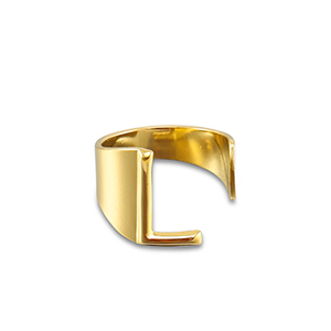 Ringe aus Stainless Steel - Rostfreiem Stahl Buchstabe L Gold