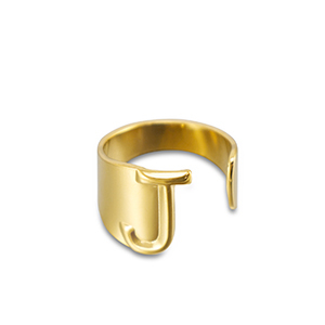 Ringe aus Stainless Steel - Rostfreiem Stahl Buchstabe J Gold