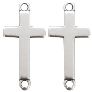 DQ Metall Anh&auml;nger Zwischenst&uuml;ck Kreuz Antik silber (Nickelfrei)
