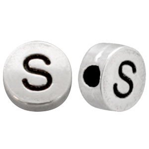 DQ Metall Perlen Buchstabe S Antik silber (Nickelfrei)