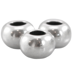 Perle flach DQ Metall 7x 5mm Antik silber (Nickelfrei)