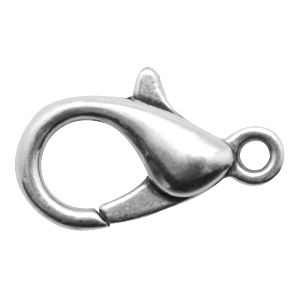 Metall Zubeh&ouml;r DQ Karabinerverschluss 12mm Antik silber (Nickelfrei)
