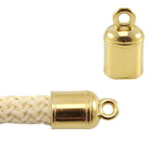 DQ Metall Endkappen mit &Ouml;se f&uuml;r 5mm Band Gold (Nickelfrei)