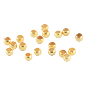 DQ Metall Quetschperlen 2mm Gold (Nickelfrei)