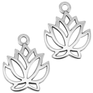 DQ Metall Anh&auml;nger Lotus Antik silber (nickelfrei)