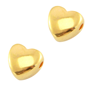 DQ Metall Perlen Herz Gold (Nickelfrei)