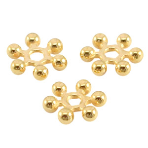 DQ Metall Perlen Spacer Bali Ringe 7mm Gold (Nickelfrei)