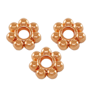 DQ Metall Perlen Spacer Bali Ringe 5.6mm Rosegold (Nickelfrei)