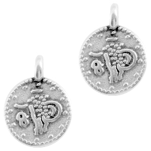DQ Metall Anh&auml;nger M&uuml;nze Antik silber (nNckelfrei)