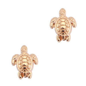 Metall Perlen DQ Schildkr&ouml;te Rosegold (Nickelfrei)