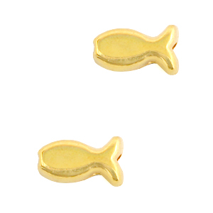 Metall Perlen DQ Fisch Gold (Nickelfrei)