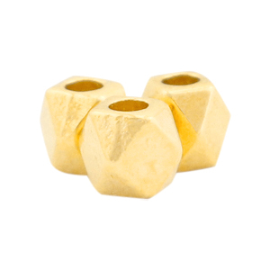 Metall Perlen DQ mit Diamant 3x3mm Gold (Nickelfrei)
