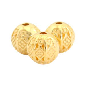 Metall Perlen DQ Ball Bohemian 8mm Gold (Nickelfrei)