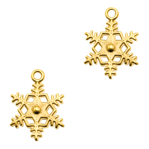 Metall Anh&auml;nger DQ Schneeflocke Gold (Nickelfrei)