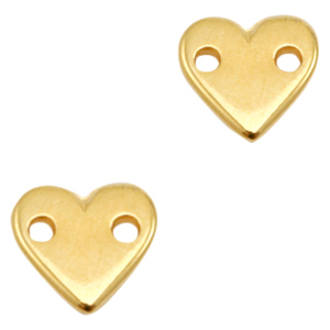 Metall Anh&auml;nger DQ Zwischenst&uuml;ck Herz Gold (Nickelfrei)