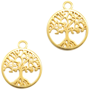 Metall Anh&auml;nger DQ Baum Gold (Nickelfrei)