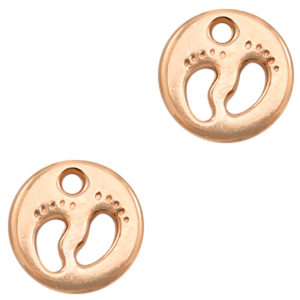Metall Anh&auml;nger DQ F&uuml;&szlig;e Rosegold (Nickelfrei)