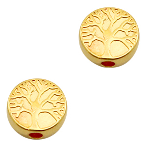 Metall Perlen DQ Disc Baum Gold (Nickelfrei)