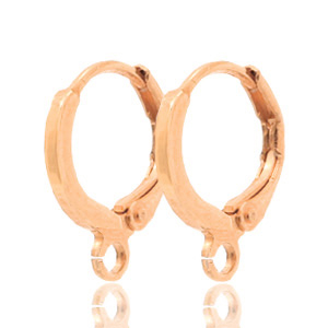 Metall Zubeh&ouml;r DQ Ohrh&auml;nger verschliessbar mit &Ouml;se Rosegold (Nickelfrei)