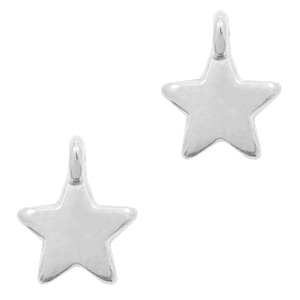 Metall Anh&auml;nger DQ Stern Antik silber (Nickelfrei)