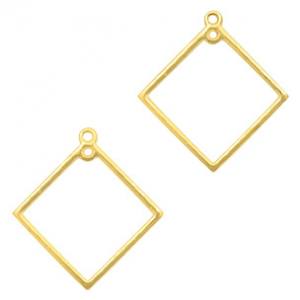 Metall Anh&auml;nger DQ Rhombus Gold (Nickelfrei)