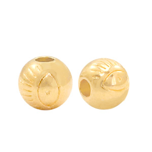 Metall Perlen DQ mit Auge 6mm Gold (Nickelfrei)