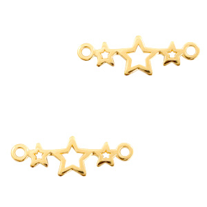 Metall Anh&auml;nger DQ Zwischenst&uuml;ck Stern Gold (Nickelfrei)