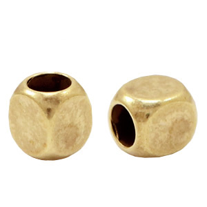 Metall Perlen DQ cube Antik bronze (Nickelfrei)