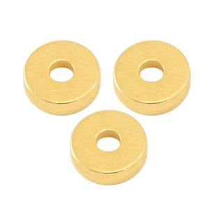 Metall Perlen DQ Disc Rondellen 6x2mm Gold (Nickelfrei)