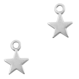 Metall Anh&auml;nger DQ Stern Antik silber (Nickelfrei)