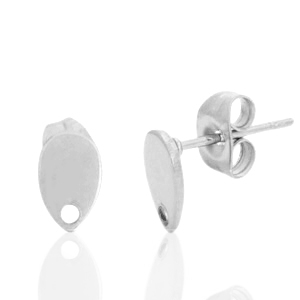 Ohrringe aus Stainless Steel - Rostfreiem Stahl Ohrstecker Tropfen mit &Ouml;se Silber