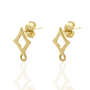Ohrringe aus Stainless Steel - Rostfreiem Stahl Rhombus Gold