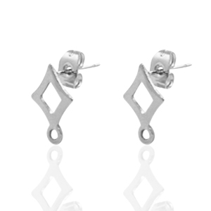 Ohrringe aus Stainless Steel - Rostfreiem Stahl Rhombus Silber