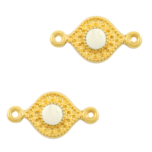 Metall Anh&auml;nger DQ Zwischenst&uuml;ck Creamy white-gold (Nickelfrei)
