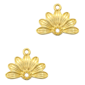 Metall Anh&auml;nger DQ halbe Blume Gold (Nickelfrei)